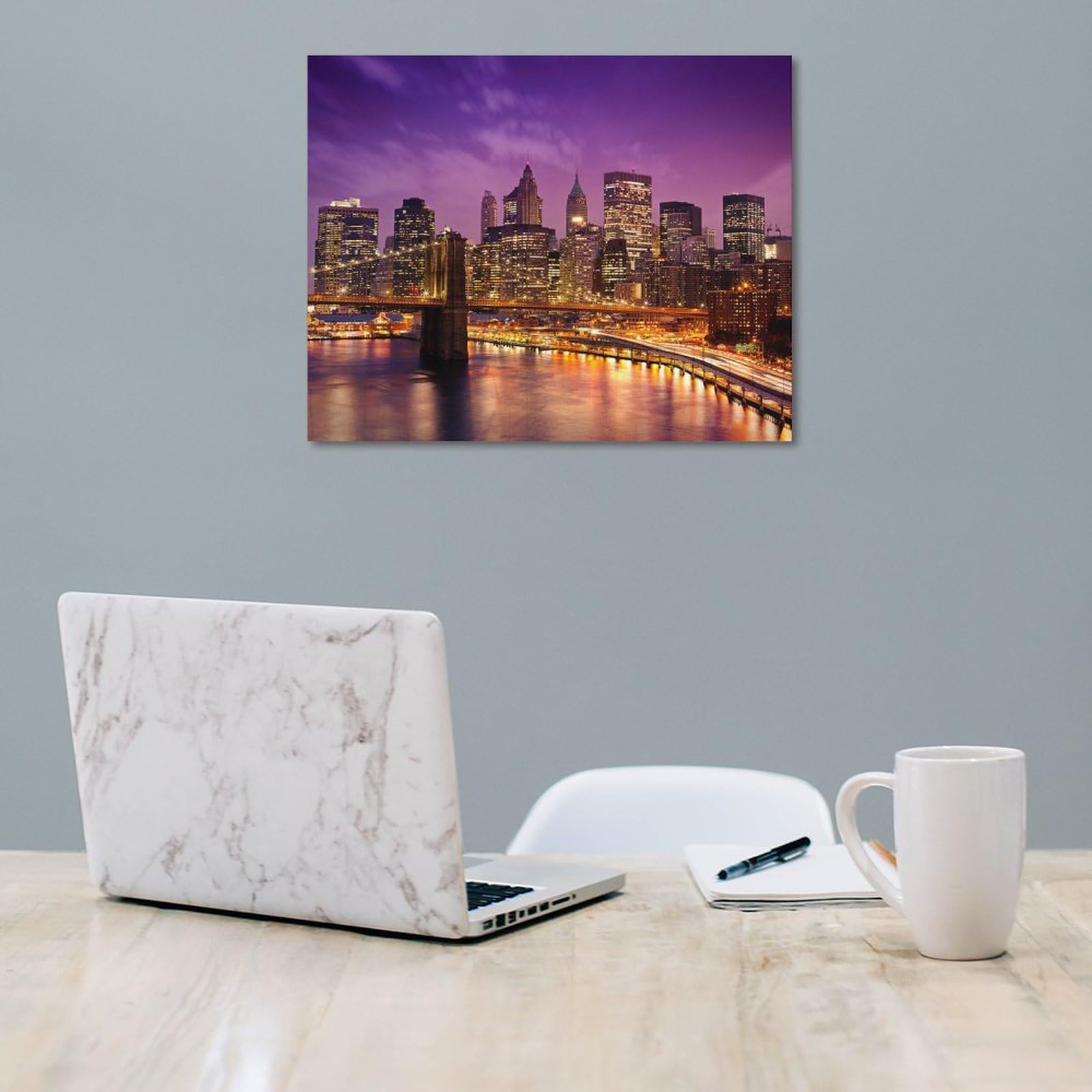 Amazon.co.jp: 絵画 夜のニューヨーク市インテリア 絵画 ロマンチック